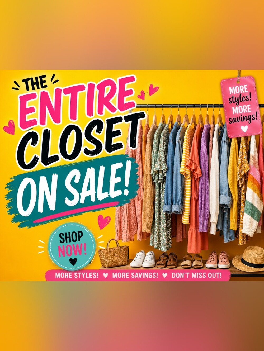ENTIRE CLOSET ON SALE